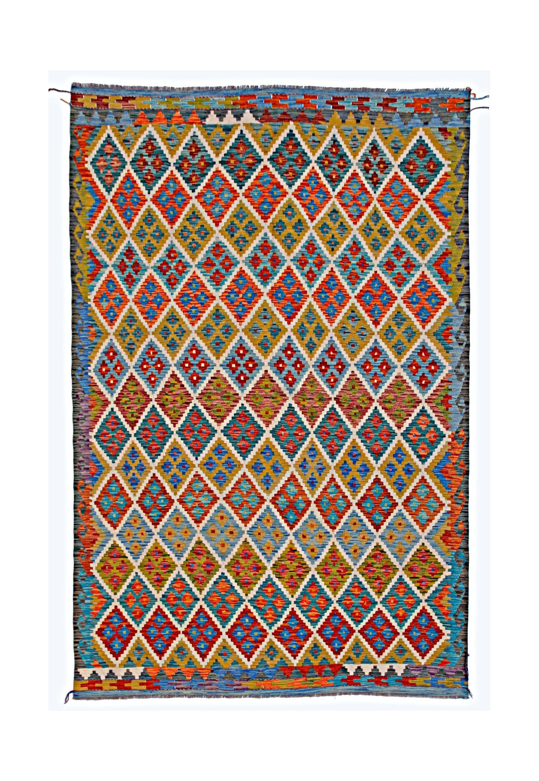 Handmade Afghan Maimana Kilim | 292 x 212 cm | 9'7" x 7' - Najaf Rugs & Textile