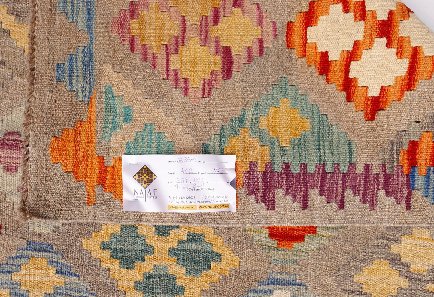 Handmade Afghan Maimana Kilim | 292 x 259 cm | 9'6" x 8'9" - Najaf Rugs & Textile