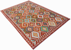 Handmade Afghan Maimana Kilim | 295 x 201 cm | 9'8" x 6'7" - Najaf Rugs & Textile