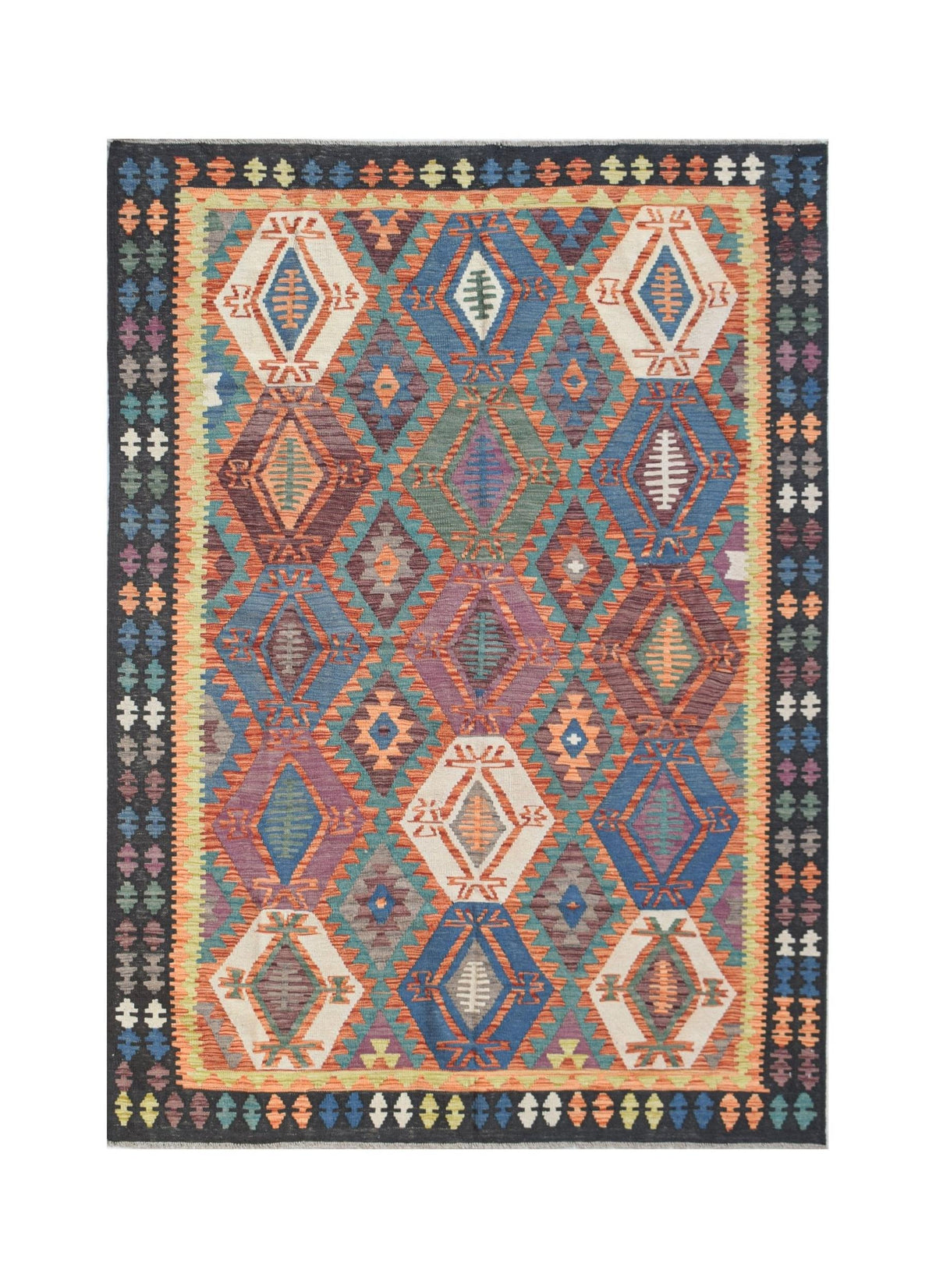Handmade Afghan Maimana Kilim | 296 x 199 cm | 9'9" x 6'9" - Najaf Rugs & Textile