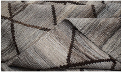 Afghan Maimana Kilim with geometric diamond pattern in neutral tones.