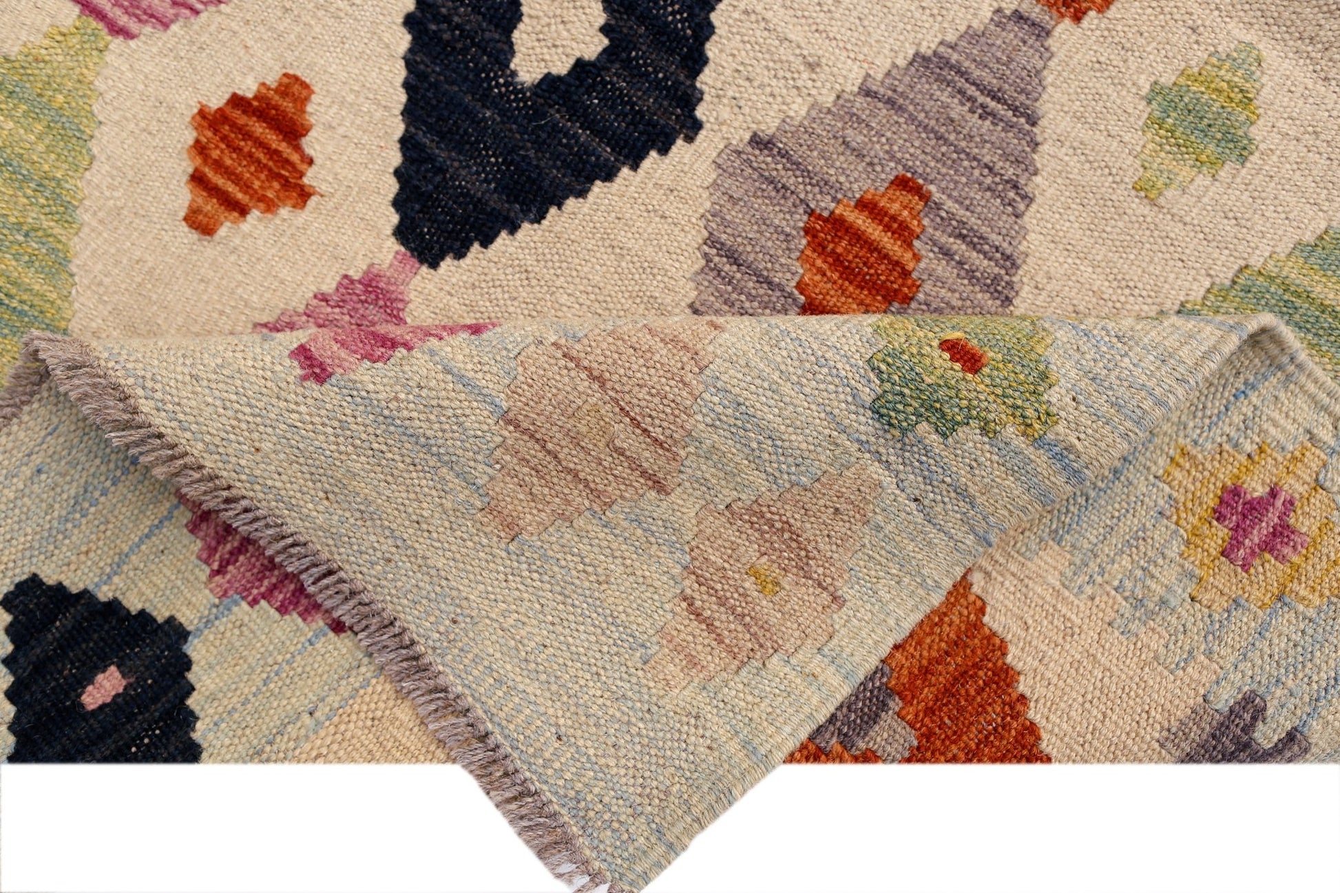 Handmade Afghan Maimana Kilim | 311 x 199 cm | 10'3" x 6'7" - Najaf Rugs & Textile