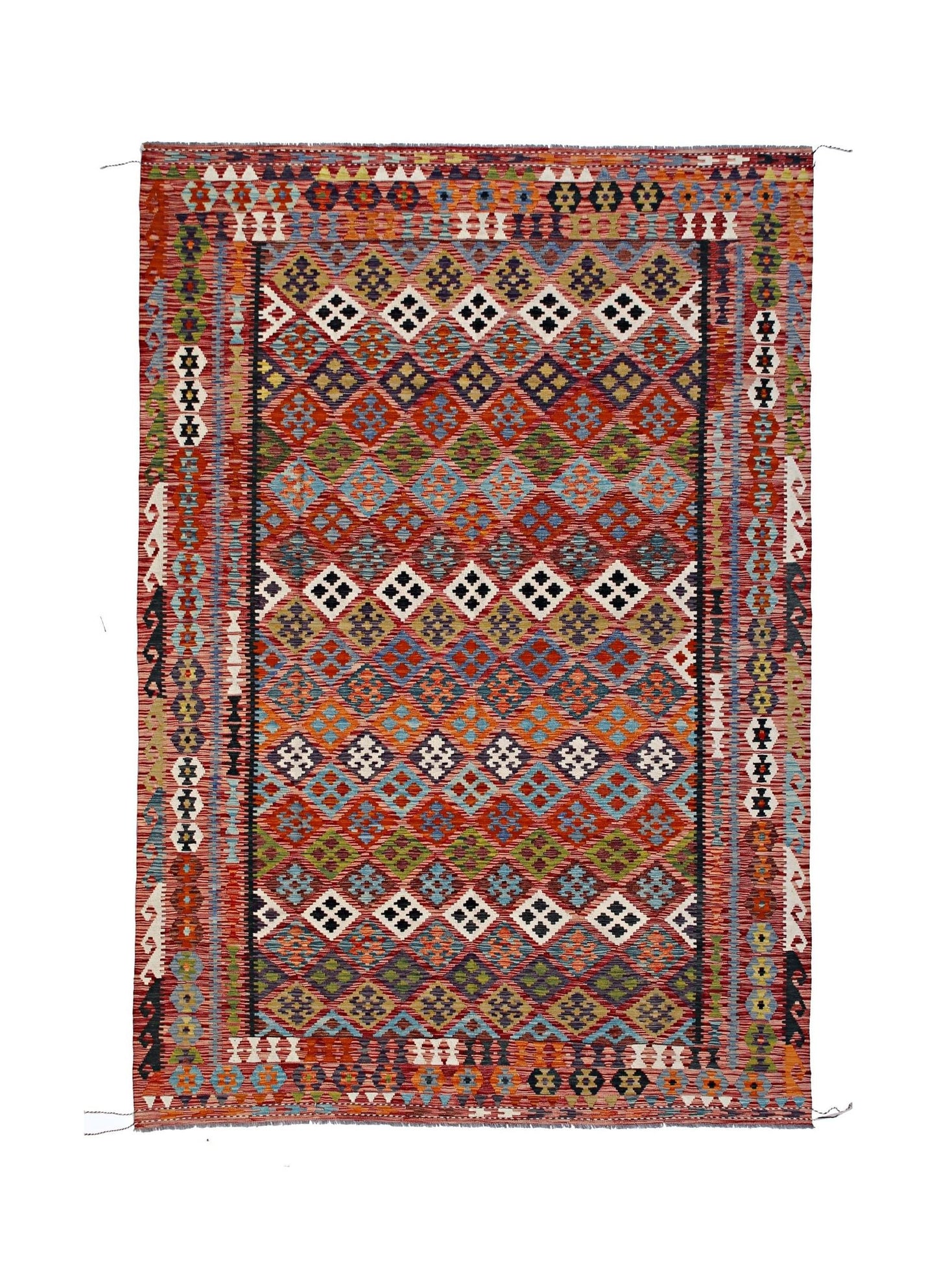 Handmade Afghan Maimana Kilim | 354 x 258 cm | 11'8" x 8'6" - Najaf Rugs & Textile