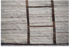 Afghan Maimana Kilim with a geometric pattern in neutral tones.