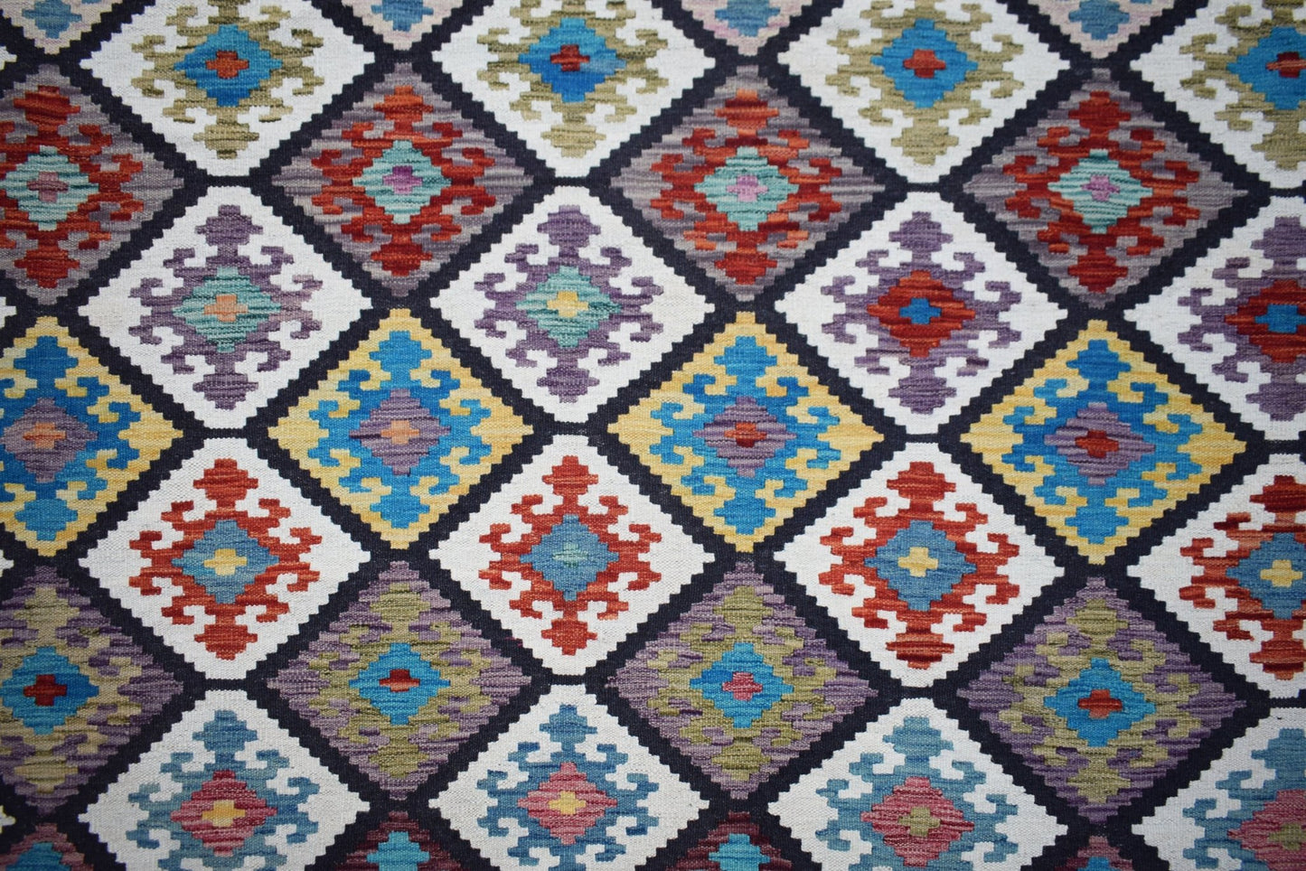 Handmade Afghan Maimana Kilim | 363 x 272 cm | 11'11" x 8'11" - Najaf Rugs & Textile