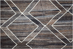Handwoven Afghan Maimana kilim featuring a geometric diamond pattern in natural wool tones.