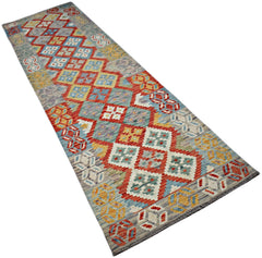 Handmade Maimana Killim Hallway Runner | 290 x 80 cm | 9'7" x 2'7" - Najaf Rugs & Textile