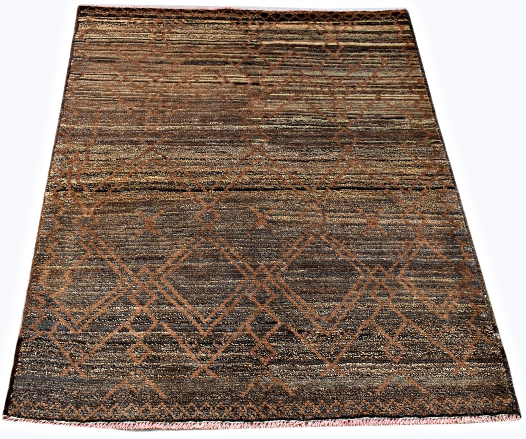 Handmade Tribal Afghan Berber Rug | 130 x 98 cm | 4'3" x 3'3" - Najaf Rugs & Textile
