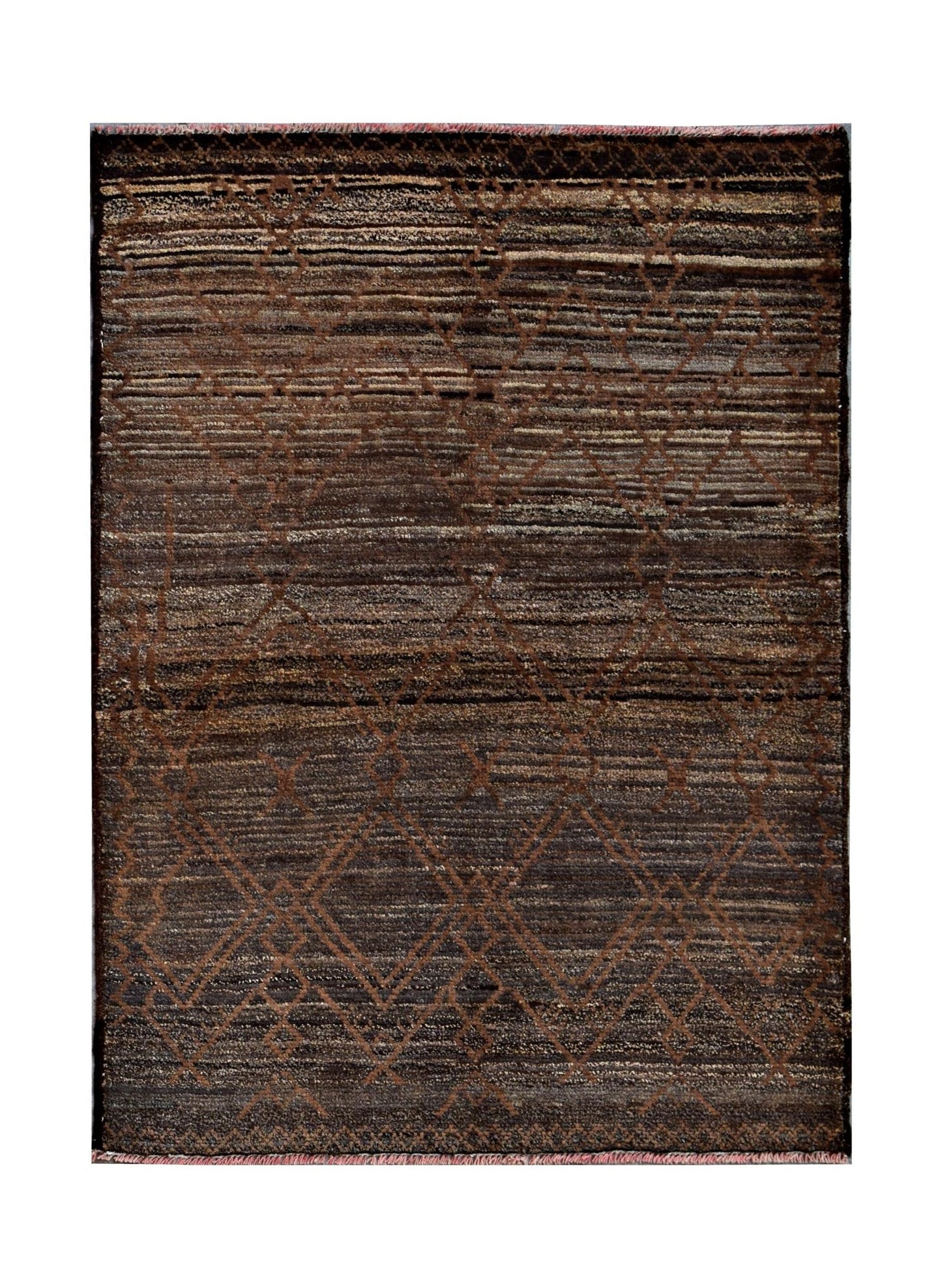 Handmade Tribal Afghan Berber Rug | 130 x 98 cm | 4'3" x 3'3" - Najaf Rugs & Textile