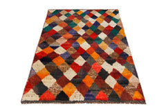 Handmade Tribal Afghan Rug | 131 x 100 cm | 4'4" x 3'4" - Najaf Rugs & Textile