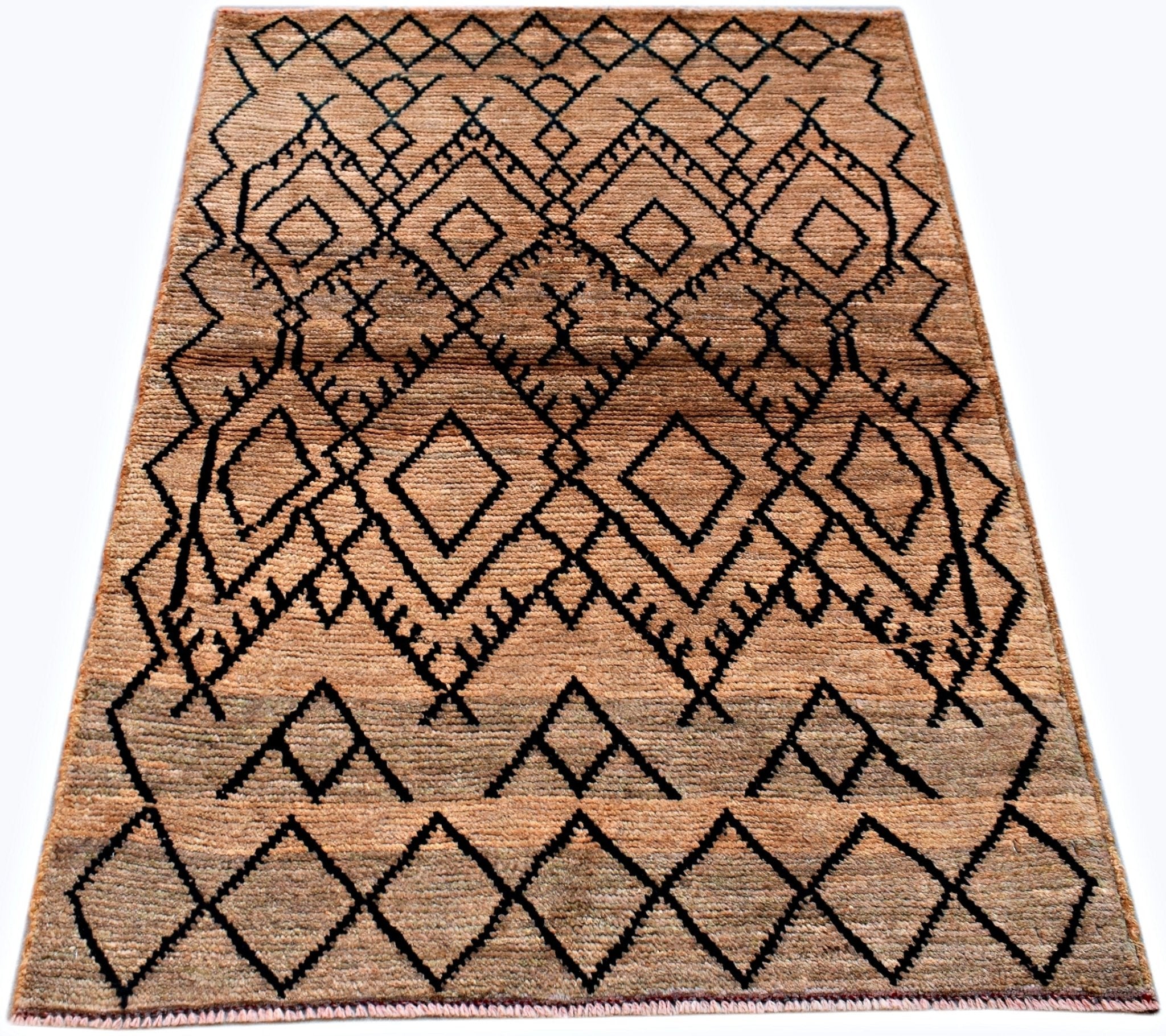 Handmade Tribal Afghan Berber Rug | 137 x 93 cm | 4'6" x 3' - Najaf Rugs & Textile