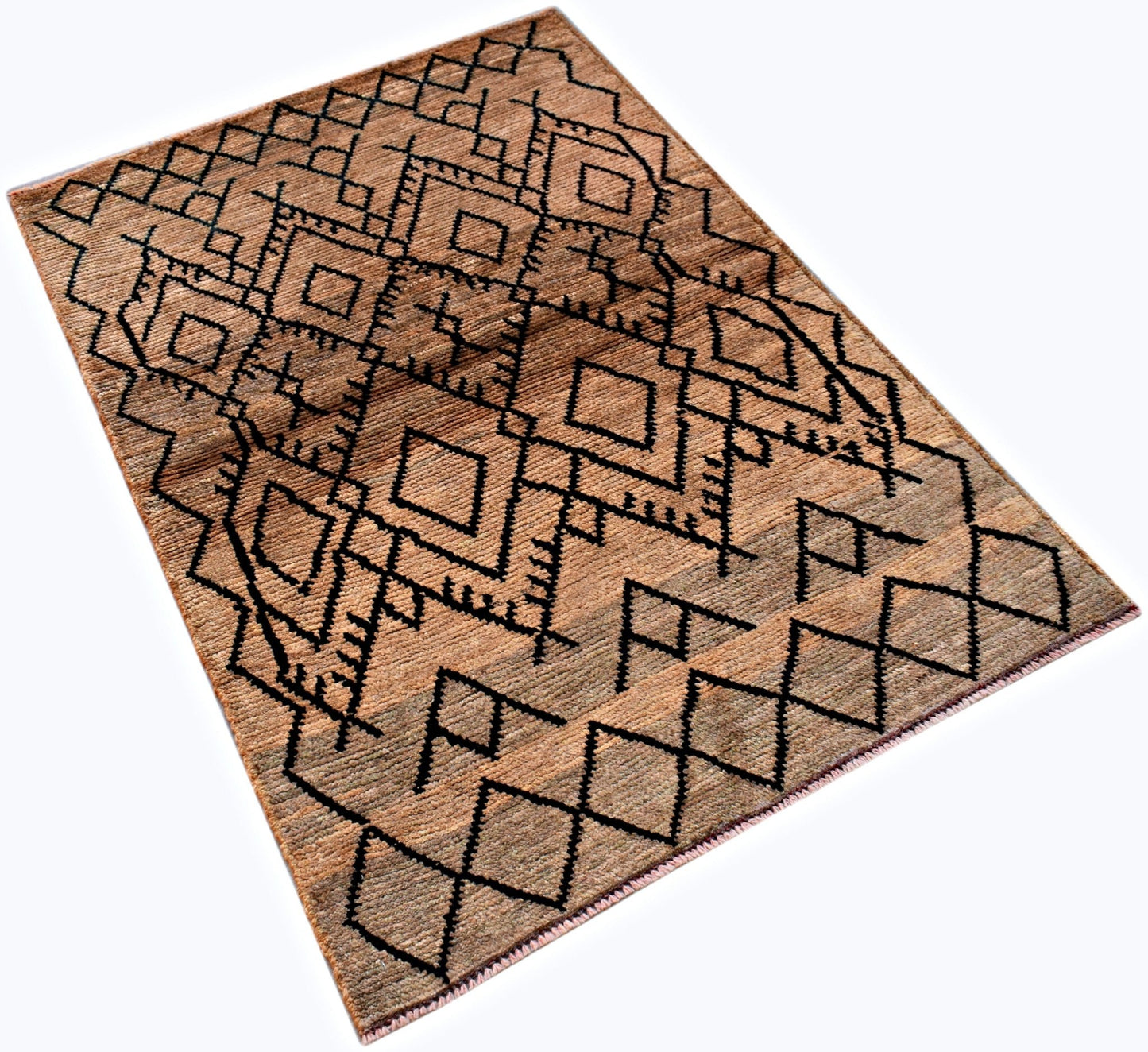 Handmade Tribal Afghan Berber Rug | 137 x 93 cm | 4'6" x 3' - Najaf Rugs & Textile