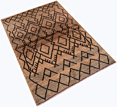 Handmade Tribal Afghan Berber Rug | 137 x 93 cm | 4'6" x 3' - Najaf Rugs & Textile