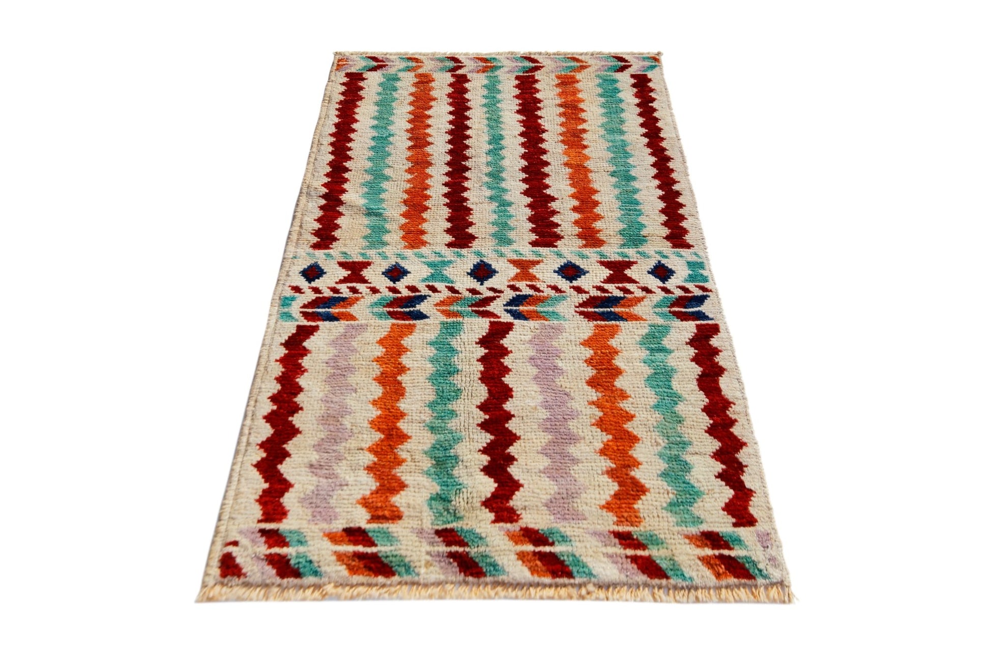 Handmade Tribal Afghan Rug | 140 x 83 cm | 4'7" x 2'9" - Najaf Rugs & Textile