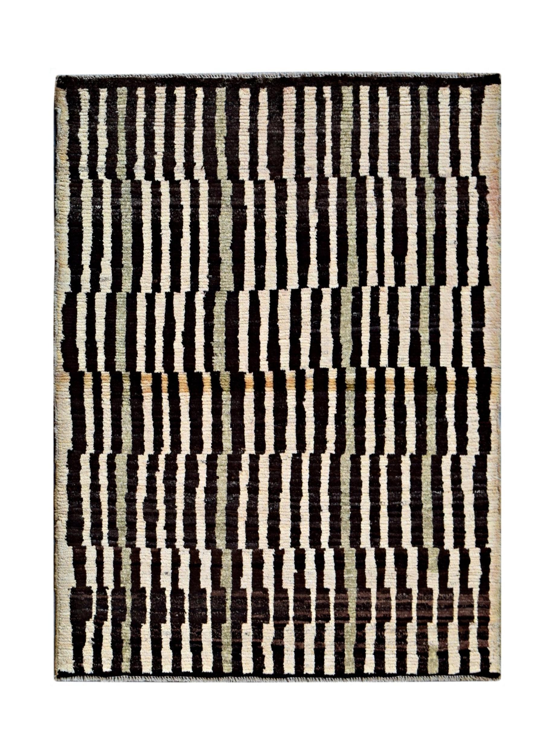 Handmade Tribal Afghan Berber Rug | 141 x 106 cm | 4'8" x 3'6" - Najaf Rugs & Textile