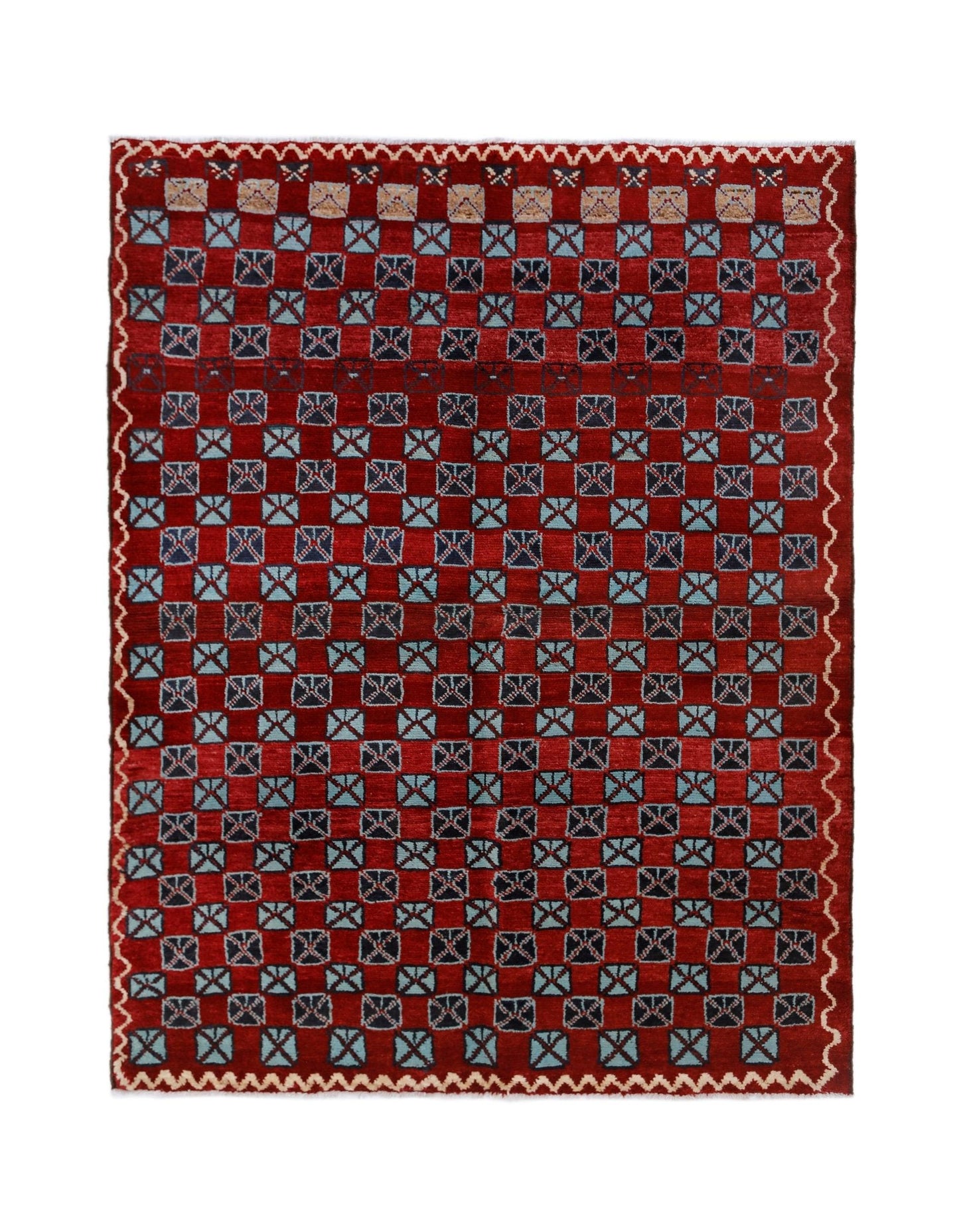 Handmade Tribal Afghan Rug | 188 x 150 cm | 6'2" x 4'11" - Najaf Rugs & Textile