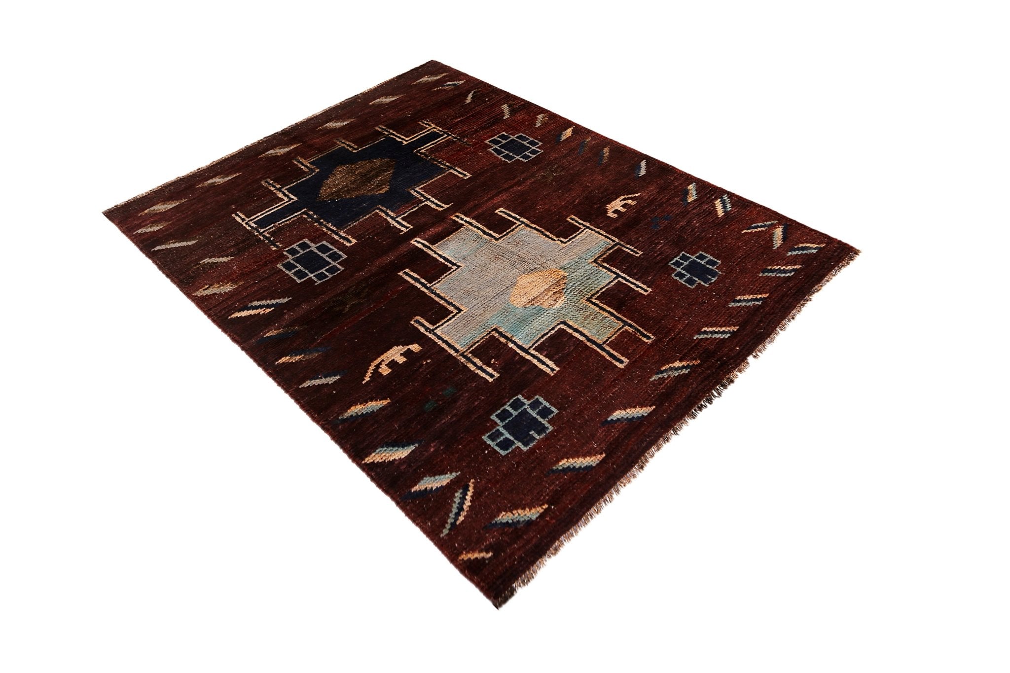 Handmade Tribal Afghan Rug | 202 x 149 cm | 6'8" x 4'11" - Najaf Rugs & Textile