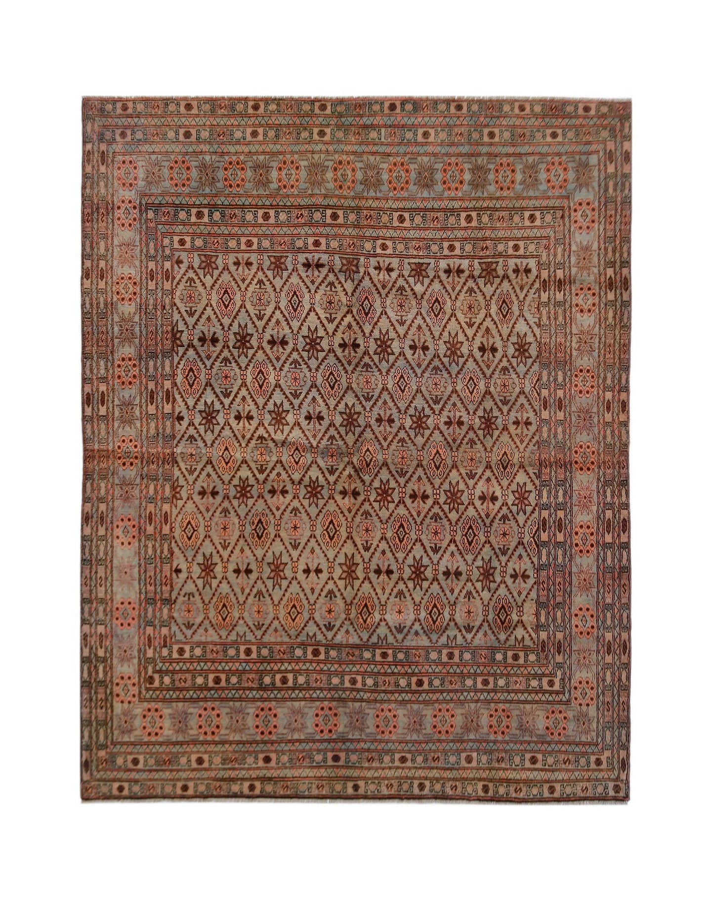 Handmade Tribal Afghan Rug | 275 x 210 cm | 9'1" x 6'11" - Najaf Rugs & Textile