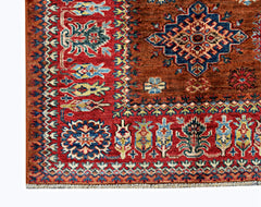 Handmade Afghan Super Kazakh Rug | 200 x 152 cm | 6'7" x 5' - Najaf Rugs & Textile