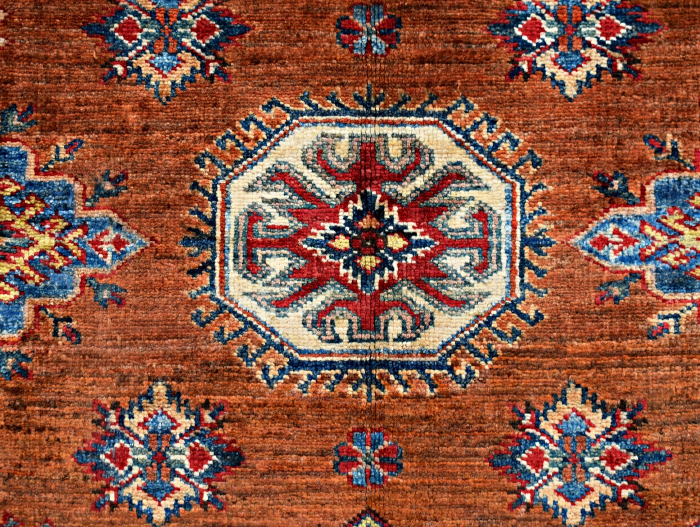 Handmade Afghan Super Kazakh Rug | 200 x 152 cm | 6'7" x 5' - Najaf Rugs & Textile