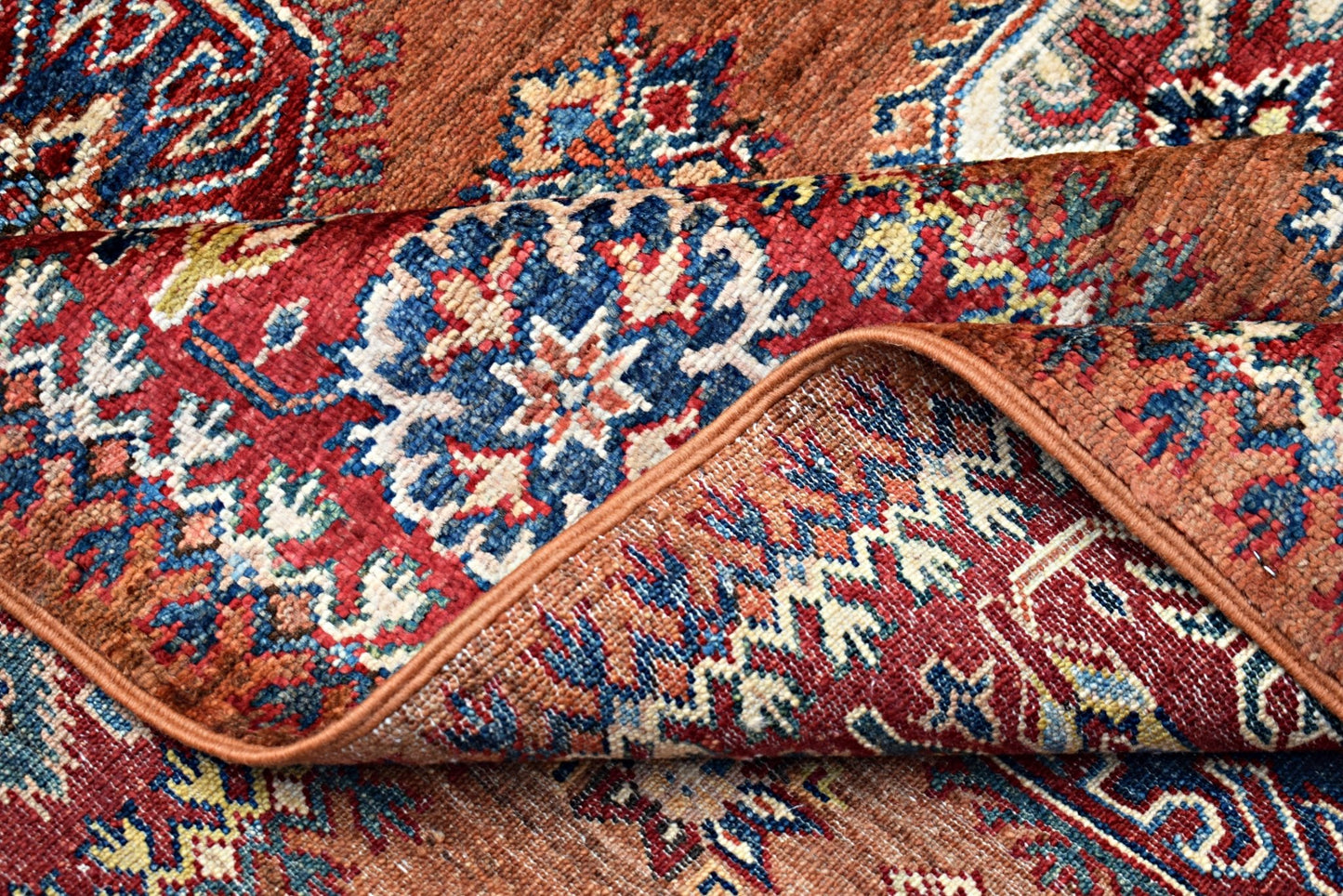 Handmade Afghan Super Kazakh Rug | 200 x 152 cm | 6'7" x 5' - Najaf Rugs & Textile