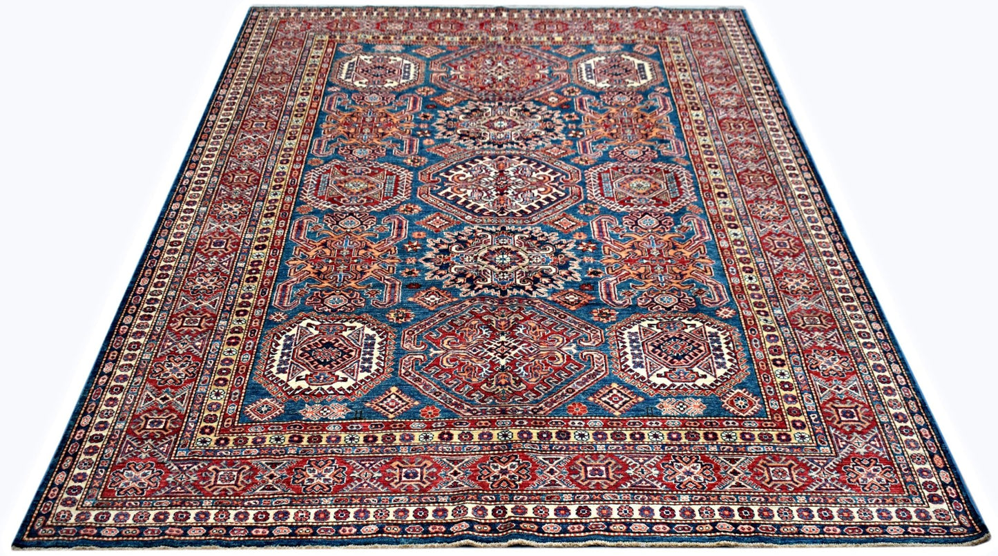 Handmade Afghan Super Kazakh Rug | 318 x 245 cm | 10'6" x 8'10" - Najaf Rugs & Textile