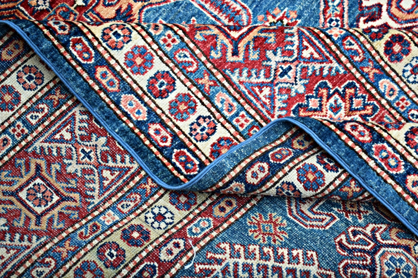 Handmade Afghan Super Kazakh Rug | 318 x 245 cm | 10'6" x 8'10" - Najaf Rugs & Textile