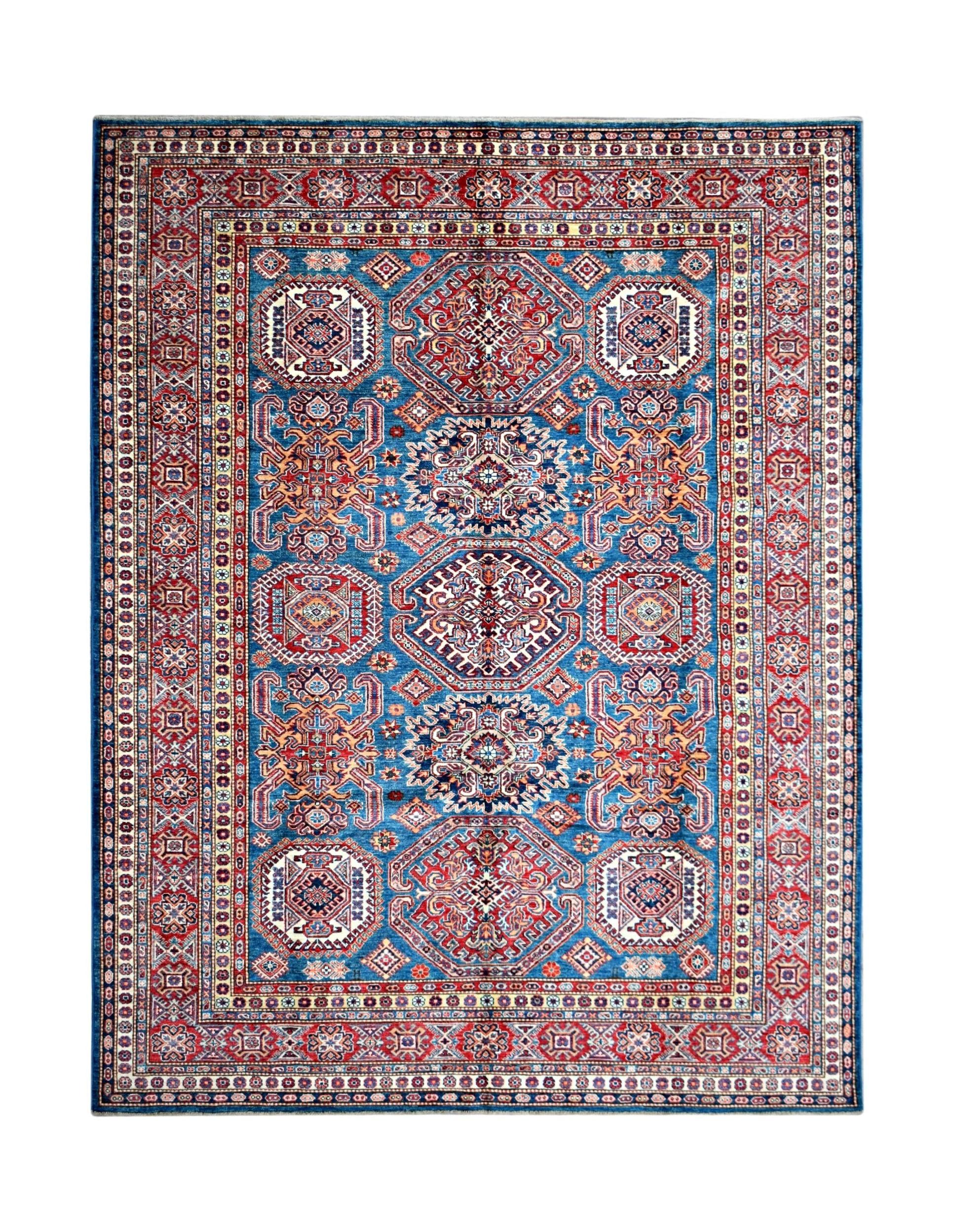 Handmade Afghan Super Kazakh Rug | 318 x 245 cm | 10'6" x 8'10" - Najaf Rugs & Textile