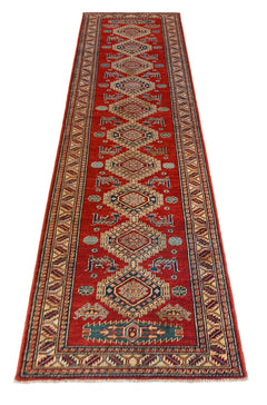 Handmade Traditional Super Kazakh Hallway Runner | 322 x 85 cm | 10'7" x 2'10" - Najaf Rugs & Textile