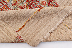 A handmade Afghan Yekta rug featuring a textured combination of kilim and pile weave.