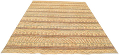 An Afghan Yekta rug featuring horizontal bands of geometric patterns in warm, earthy tones.