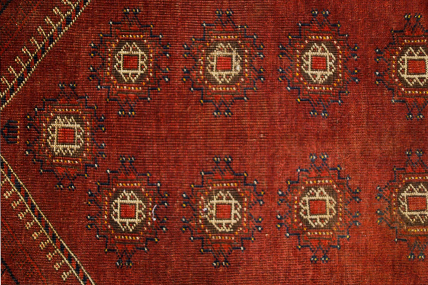 Handmade Antique Afghan Turkmen Prayer Rug | 100 x 85 cm | 3'3" x 2'9" - Najaf Rugs & Textile