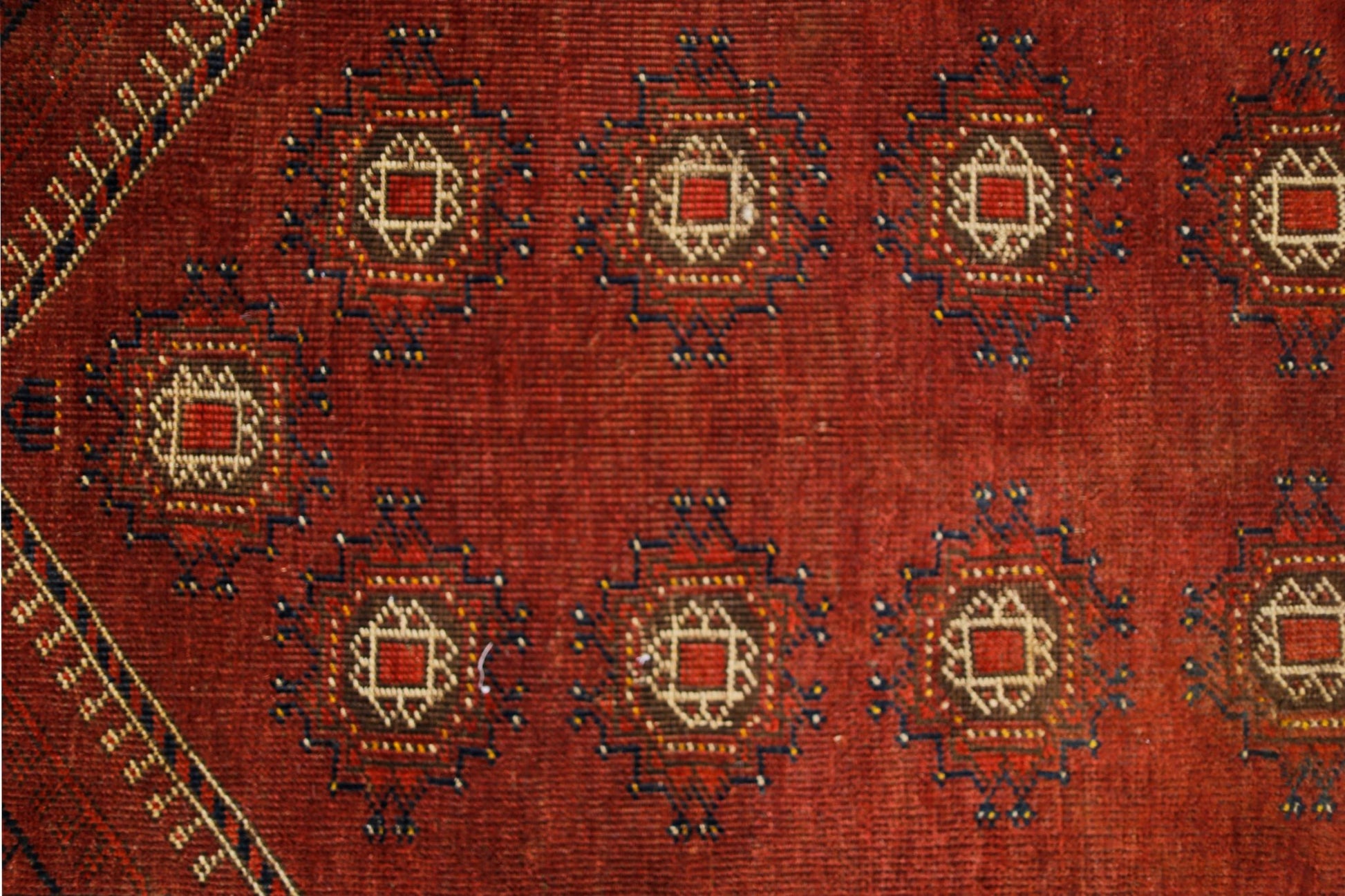 Handmade Antique Afghan Turkmen Prayer Rug | 100 x 85 cm | 3'3" x 2'9" - Najaf Rugs & Textile