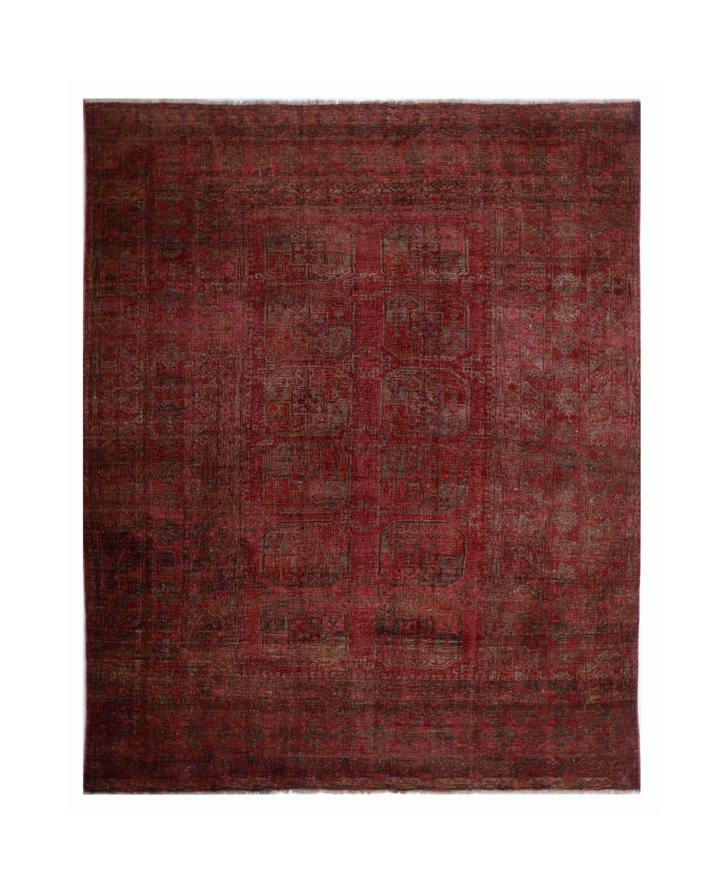 Handmade Antique Afghan Turkmen Rug | 267 x 204 cm | 8'9" x 6'8" - Najaf Rugs & Textile