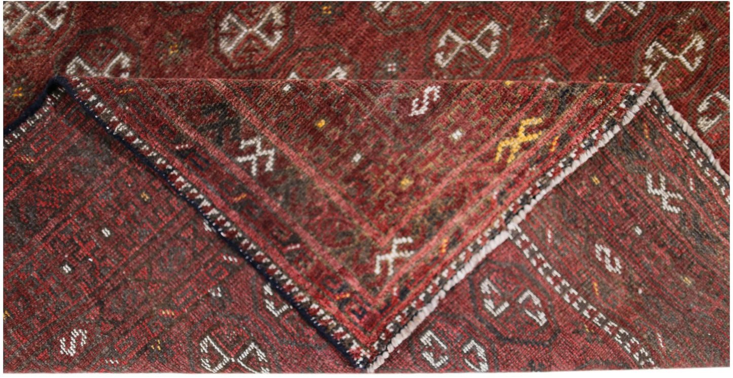Handmade Semi-Antique Afghan Turkmen Rug | 169 x 129 cm | 5'6" x 4'3" - Najaf Rugs & Textile