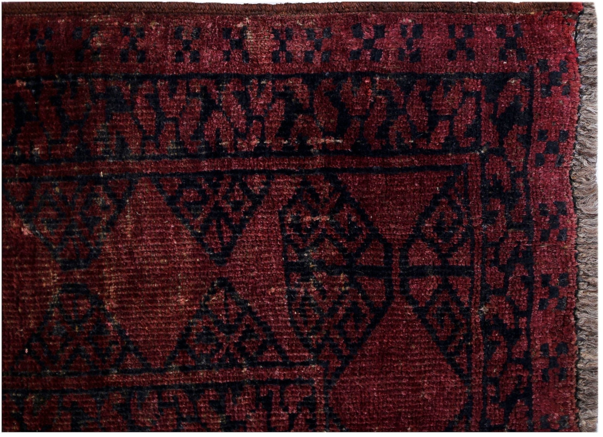 Handmade Semi-Antique Afghan Turkmen Rug | 111 x 103 cm | 3'8" x 3'5'" - Najaf Rugs & Textile