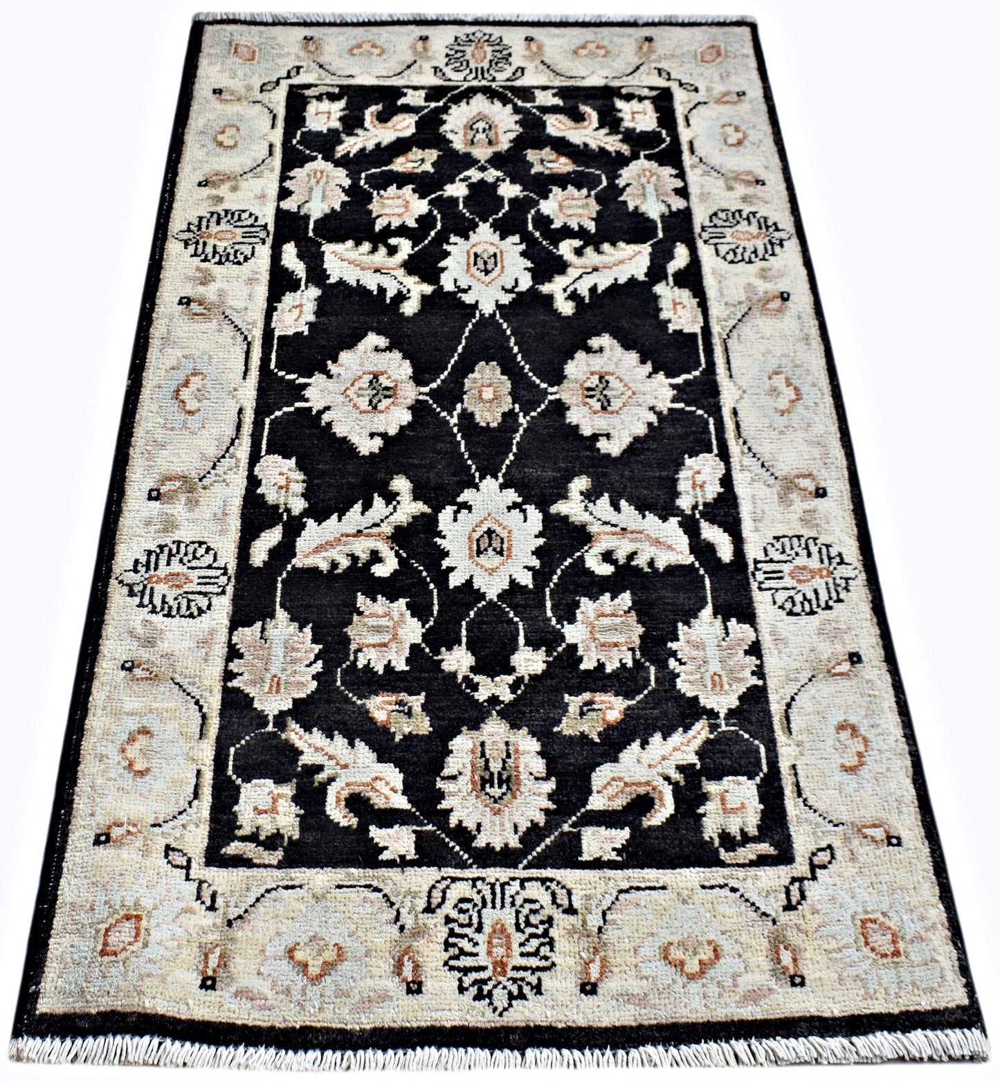 Handmade Mini Afghan Chobi Rug | 102 x 65 cm | 3'5" x 2' - Najaf Rugs & Textile