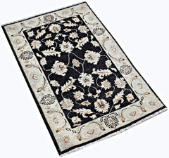 Handmade Mini Afghan Chobi Rug | 102 x 65 cm | 3'5" x 2' - Najaf Rugs & Textile