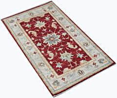 Handmade Mini Afghan Chobi Rug | 105 x 62 cm | 3'5" x 2' - Najaf Rugs & Textile