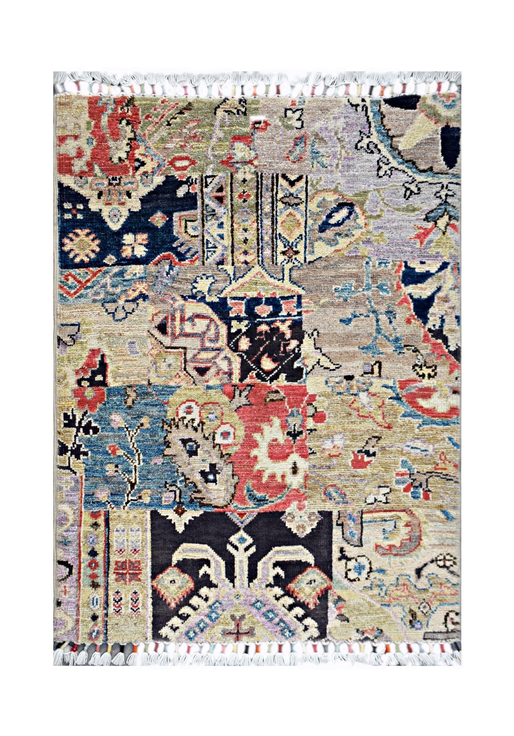Handmade Mini Afghan Chobi Rug | 85 x 65 cm | 2'10" x 2'2" - Najaf Rugs & Textile