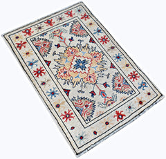 Handmade Mini Afghan Chobi Rug | 86 x 60 cm | 2'10" x 2' - Najaf Rugs & Textile
