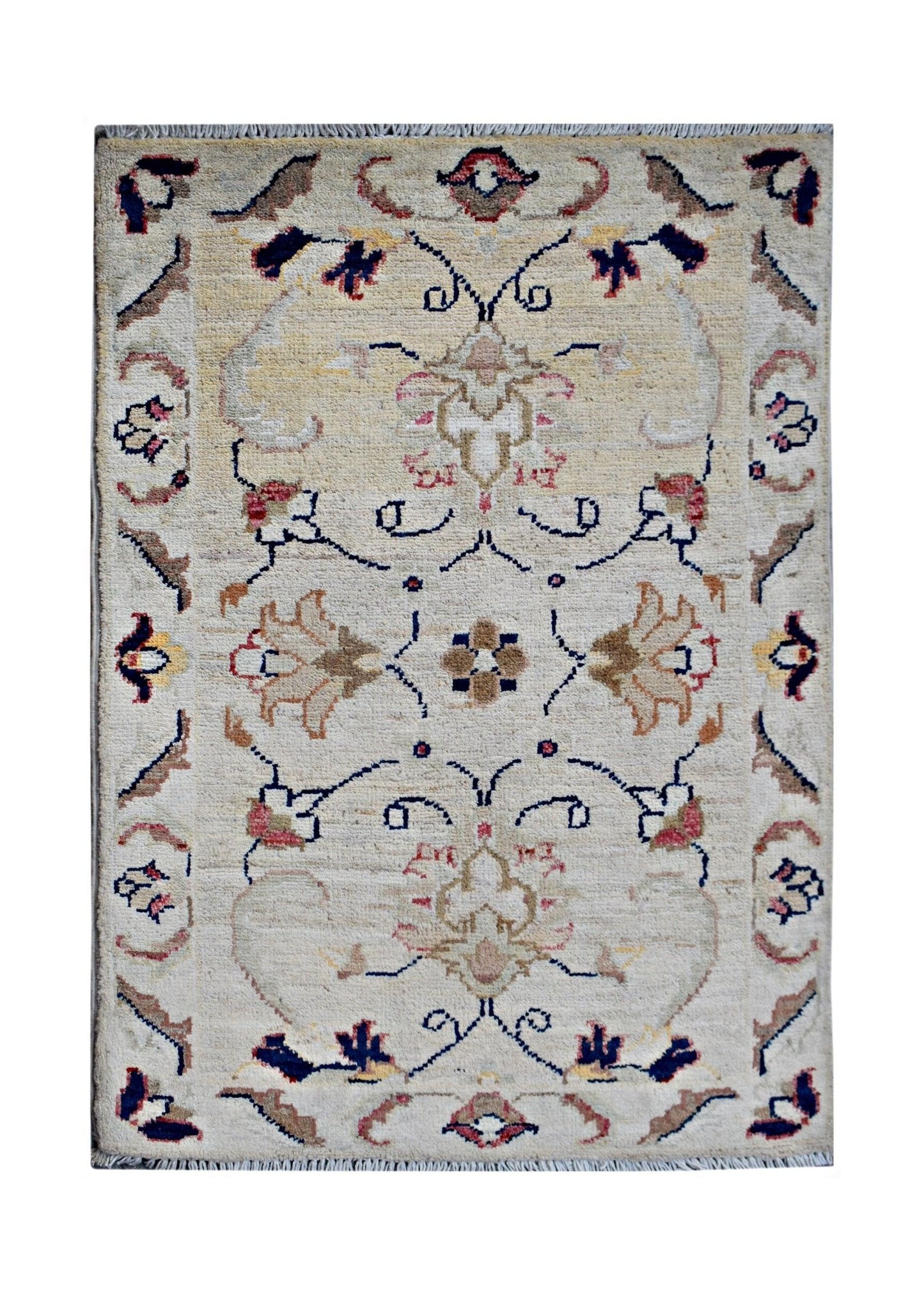 Handmade Mini Afghan Chobi Rug | 86 x 60 cm | 2'10" x 2' - Najaf Rugs & Textile