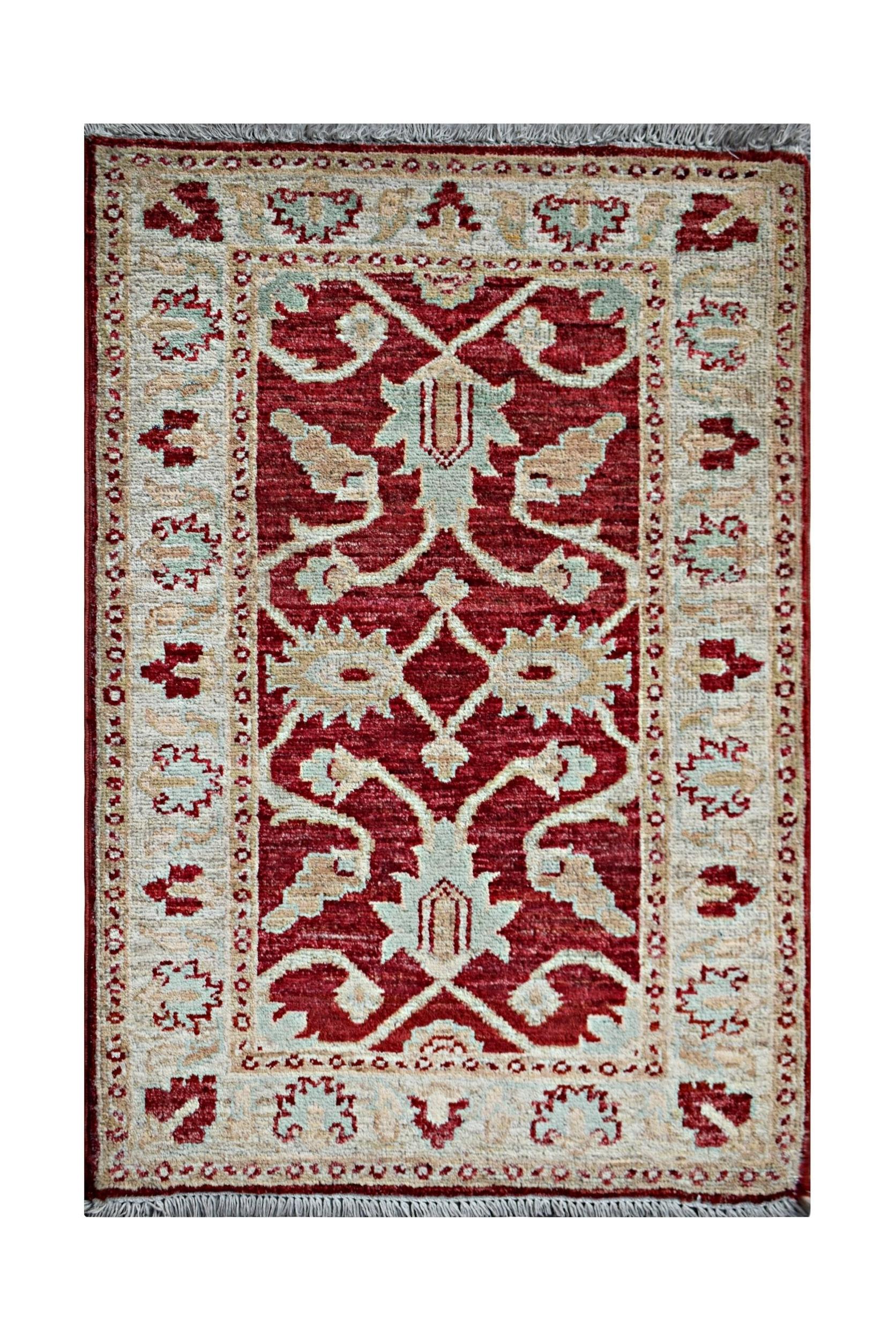Handmade Mini Afghan Chobi Rug | 86 x 62 cm | 2'10" x 2' - Najaf Rugs & Textile