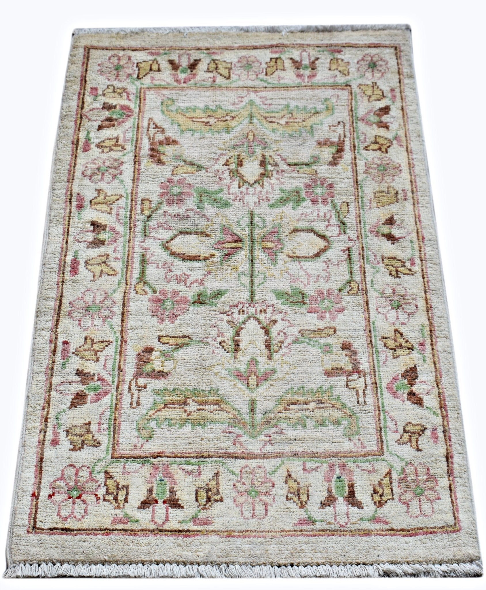 Handmade Mini Afghan Chobi Rug | 87 x 57 cm | 2'10" x 1'10" - Najaf Rugs & Textile