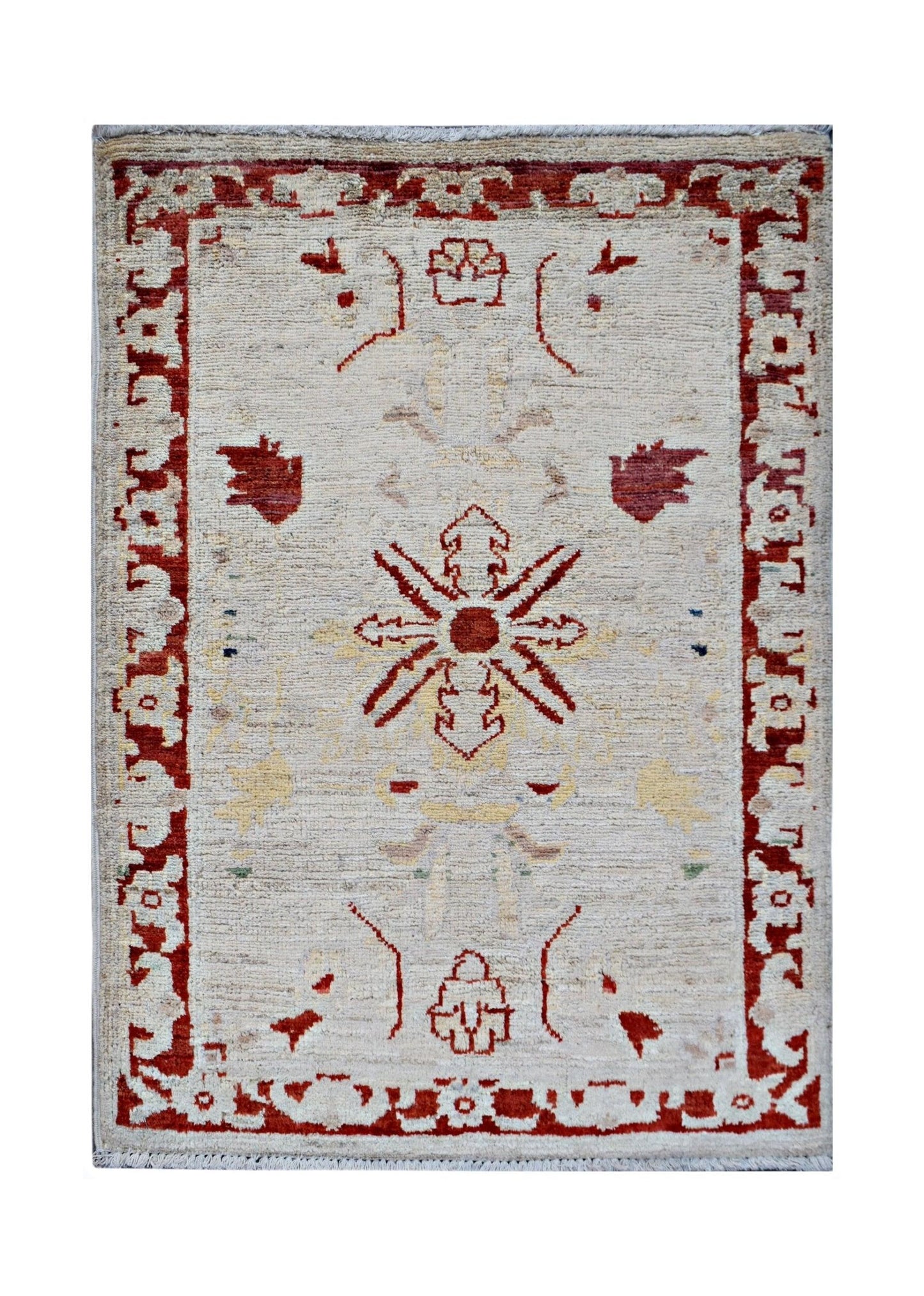 Handmade Mini Afghan Chobi Rug | 87 x 62 cm | 2'10" x 2' - Najaf Rugs & Textile