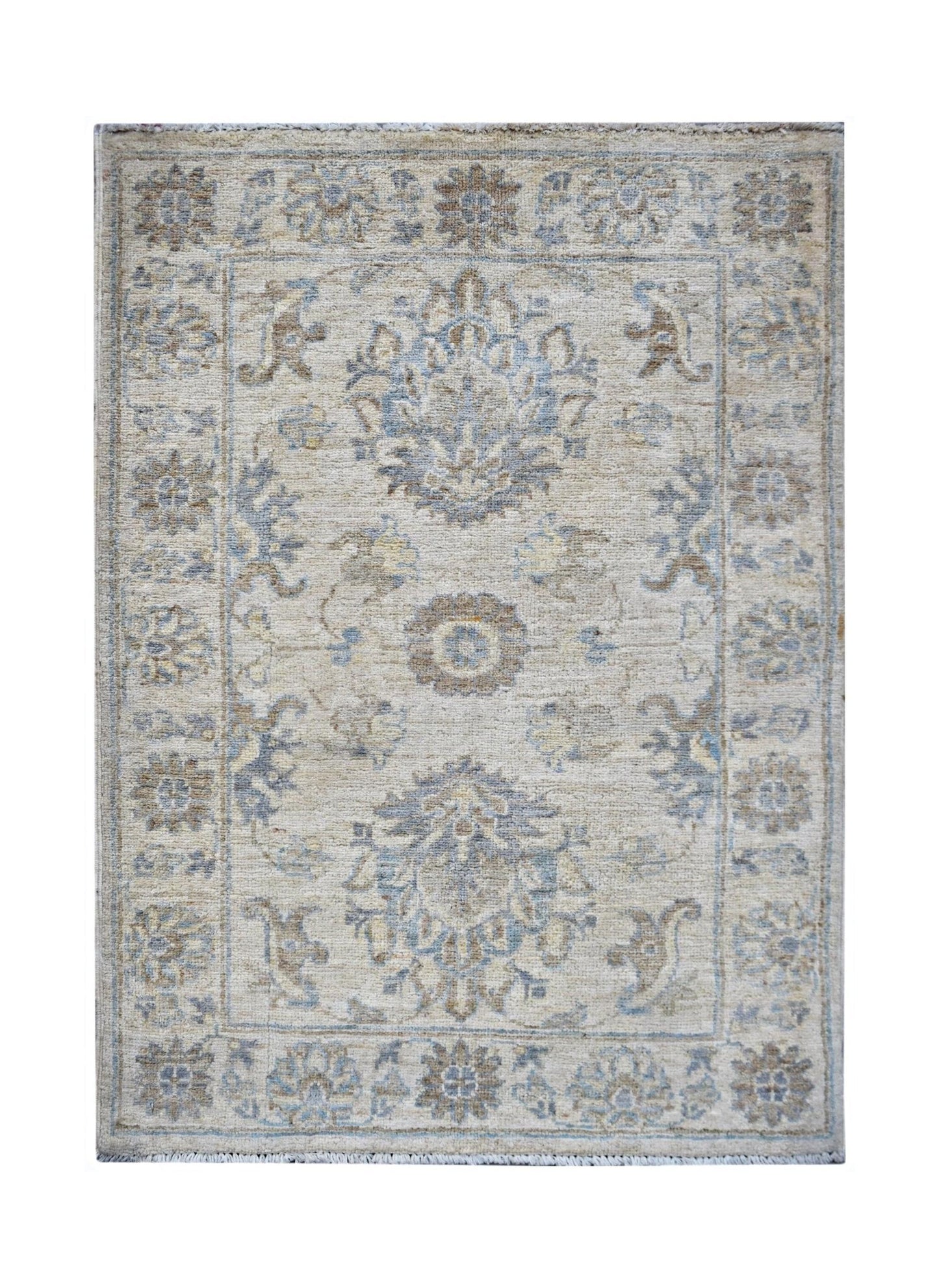 Handmade Mini Afghan Chobi Rug | 87 x 66 cm | 3'3" x 2'3" - Najaf Rugs & Textile