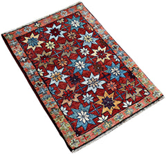 Handmade Mini Afghan Chobi Rug | 88 x 61 cm | 2'11" x 2' - Najaf Rugs & Textile