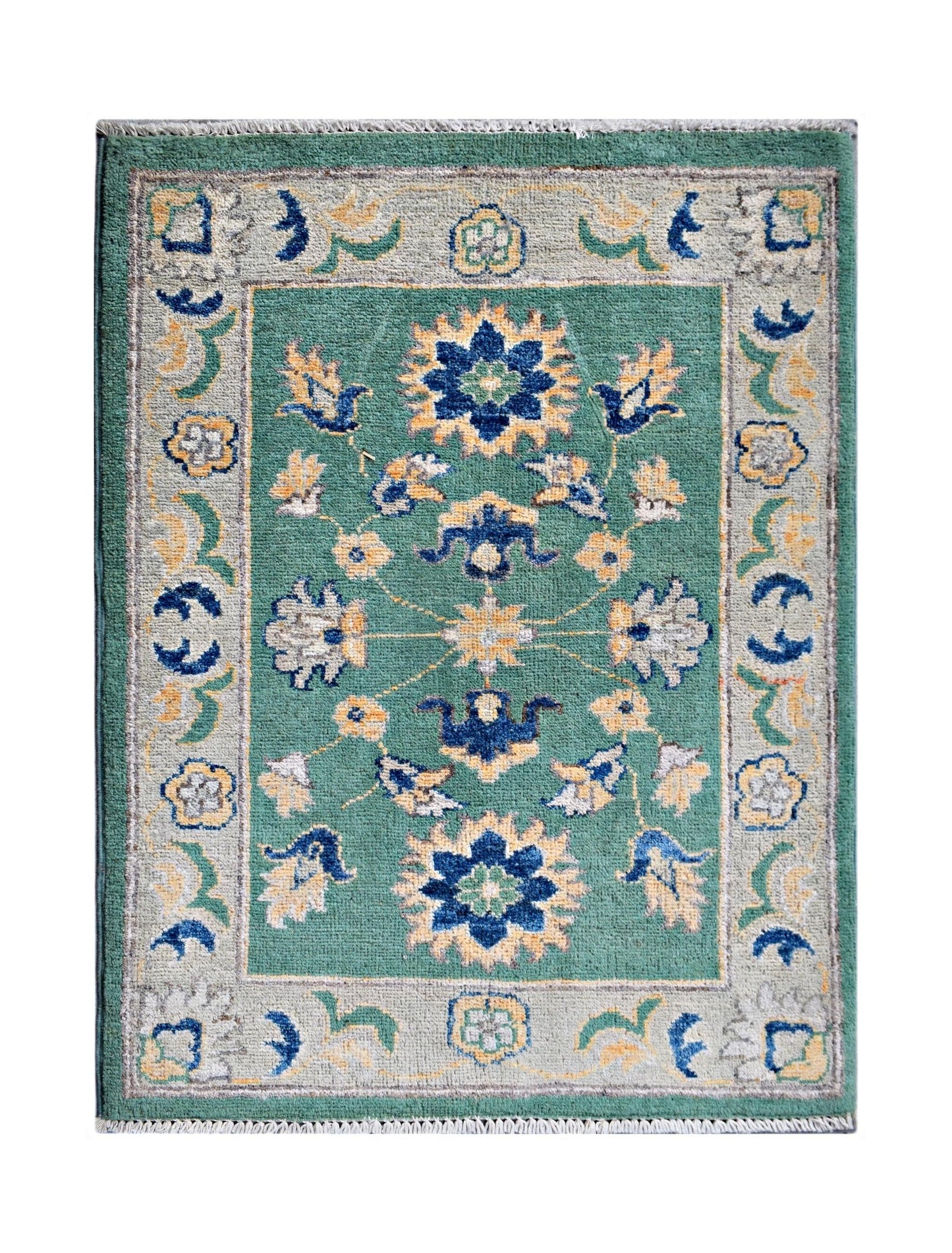 Handmade Mini Afghan Chobi Rug | 89 x 66 cm | 2'11" x 2'2" - Najaf Rugs & Textile