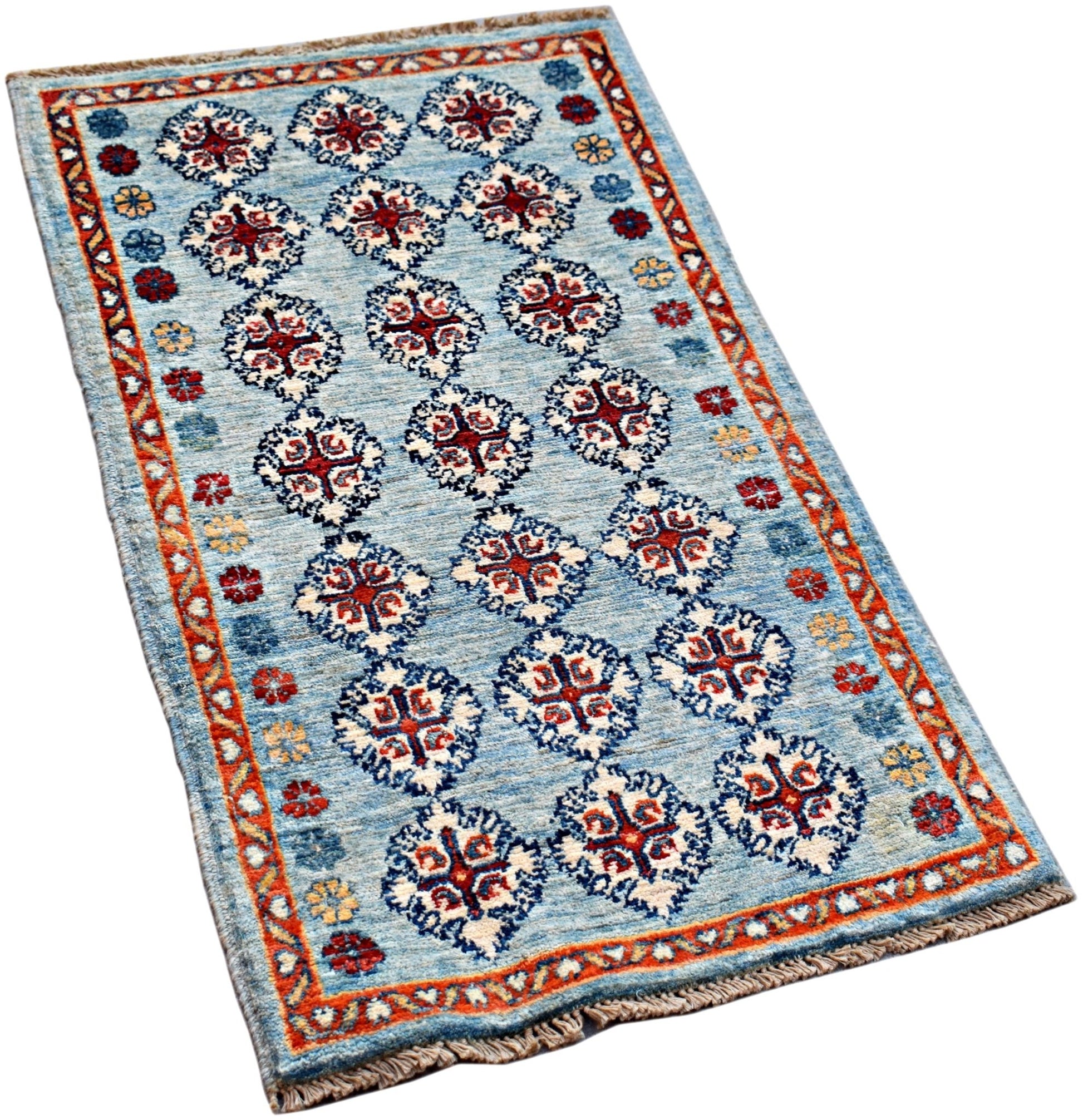 Handmade Mini Afghan Chobi Rug | 91 x 51 cm | 3' x 1'8" - Najaf Rugs & Textile
