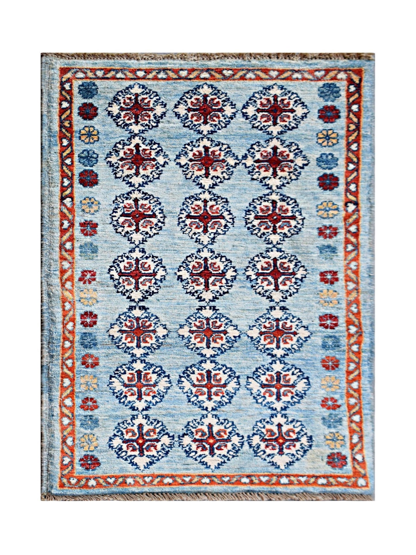 Handmade Mini Afghan Chobi Rug | 91 x 51 cm | 3' x 1'8" - Najaf Rugs & Textile